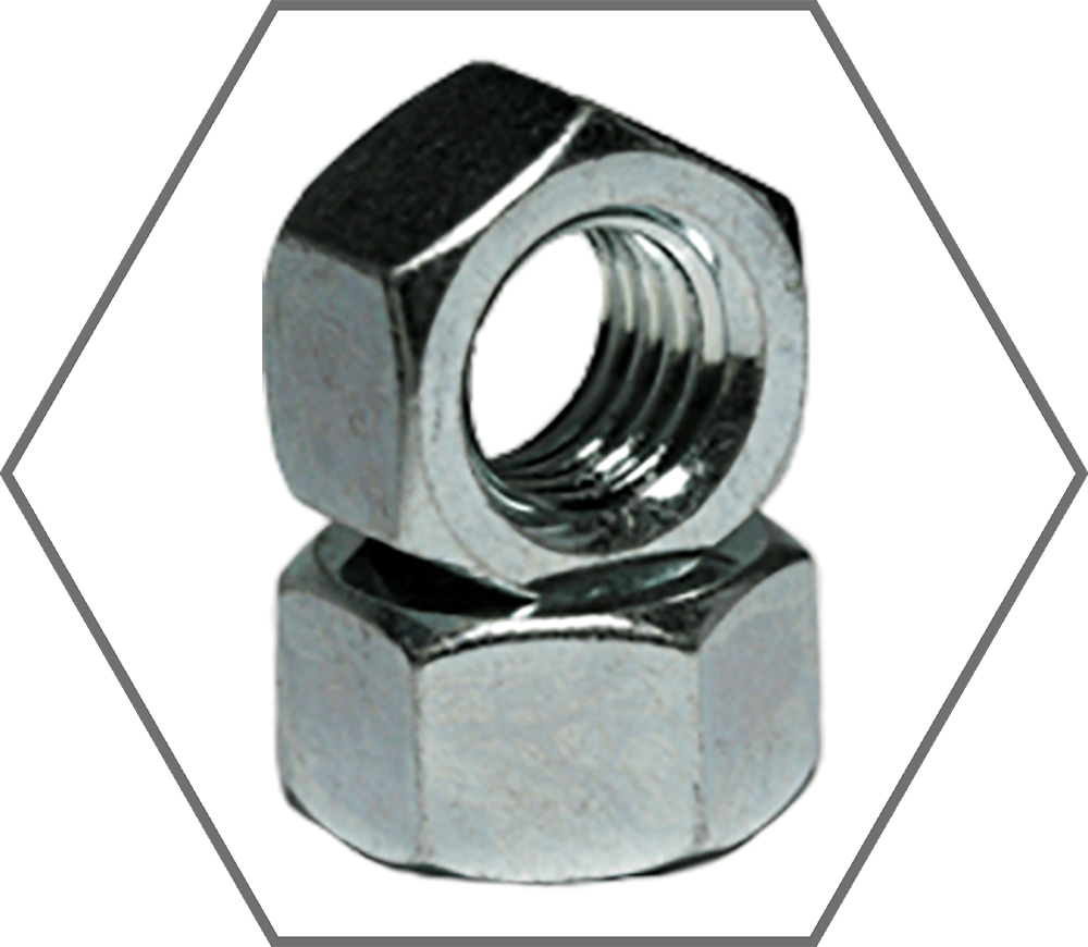 M8-1.00 DIN 934 Class 8 Zinc Finish Steel Finished Hex Nut