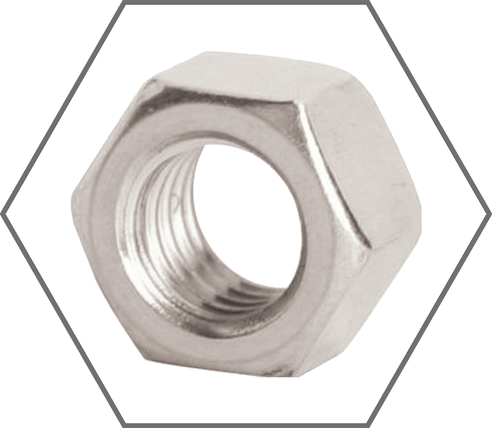 M8-1.25 DIN 934 Grade A4-70 Stainless Steel Finished Hex Nut