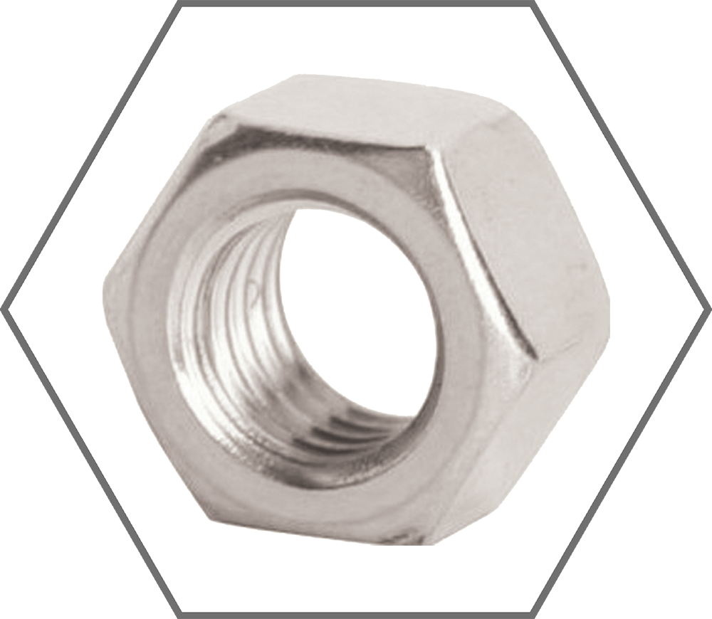 M8-1.25 DIN 934 Grade A2 Stainless Steel Finished Hex Nut