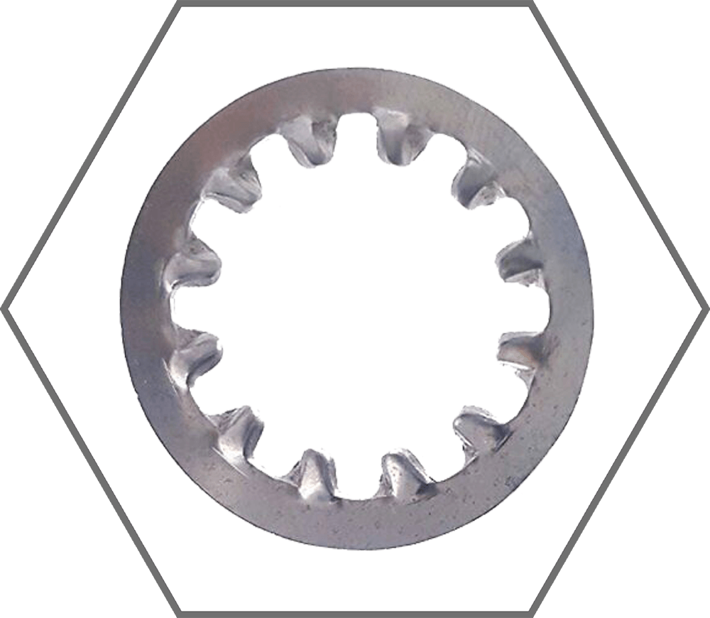 3/8" Low Carbon Zinc Finish Steel Internal Tooth Lock Washer