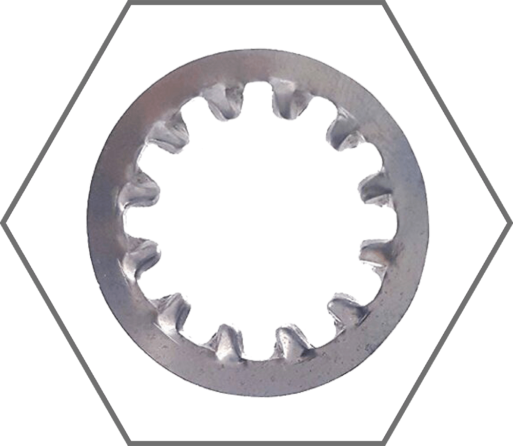 7/16" Low Carbon Zinc Finish Steel Internal Tooth Lock Washer