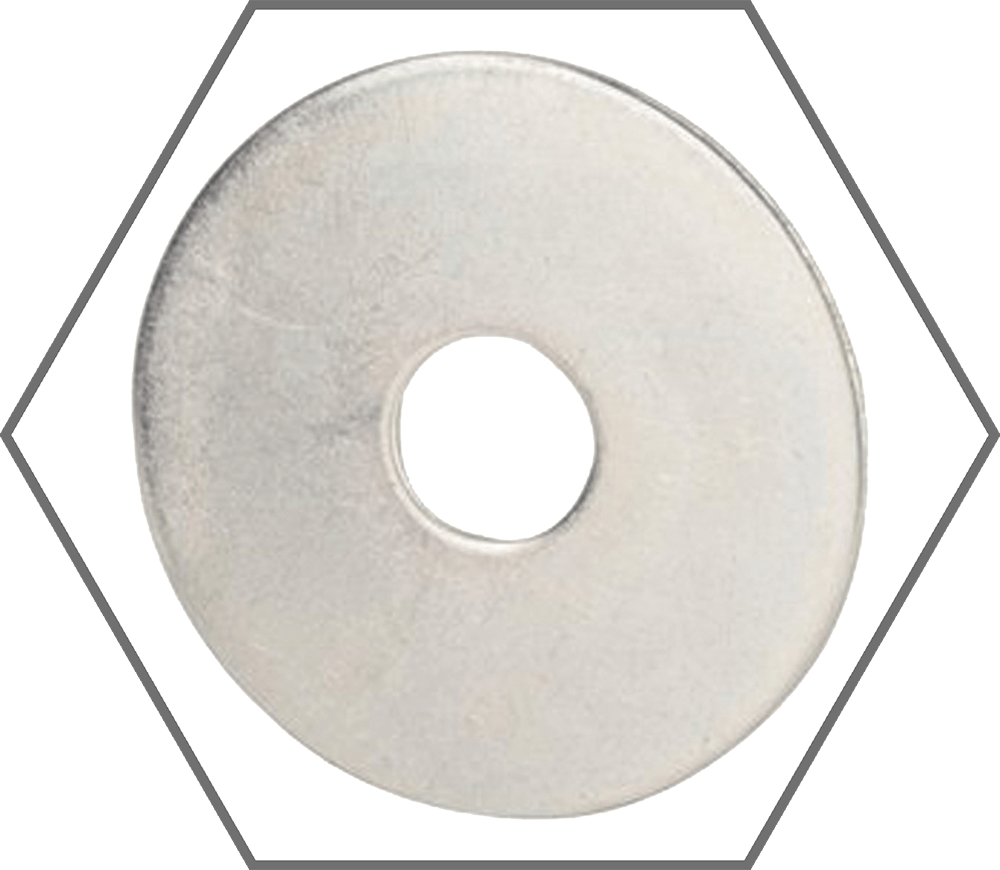 3/16" x 1.000" Low Carbon Zinc Finish Steel Fender Washer