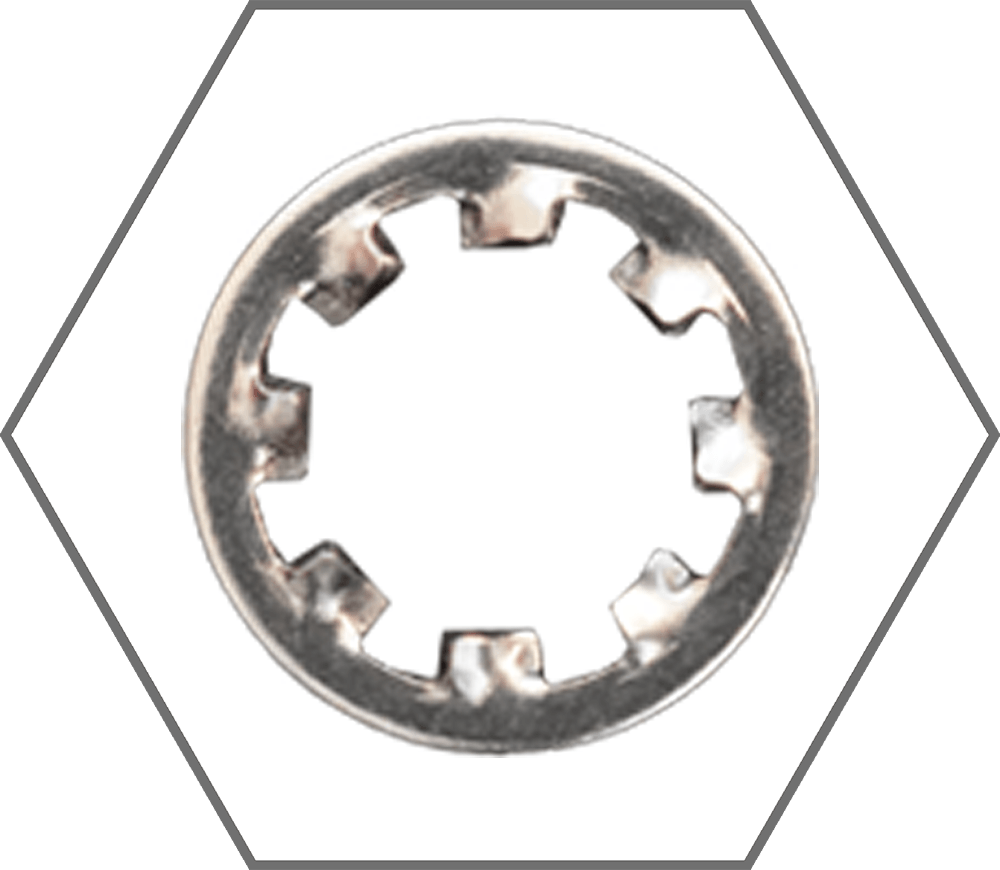 #4 Grade 18-8 Stainless Steel Internal Tooth Lock Washer