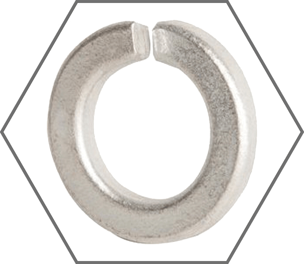 M6 DIN 127 Thru-Hardened Zinc Finish Steel Medium Split Lock Washer