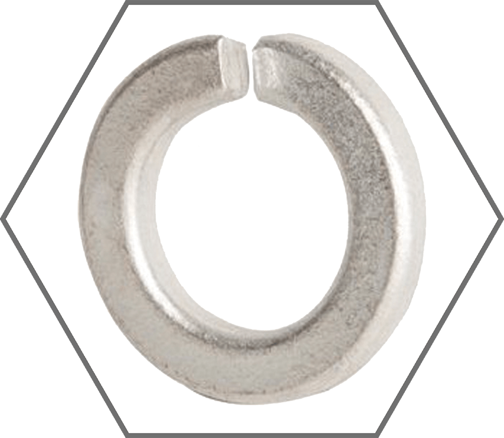 M16 DIN 127 Thru-Hardened Zinc Finish Steel Medium Split Lock Washer
