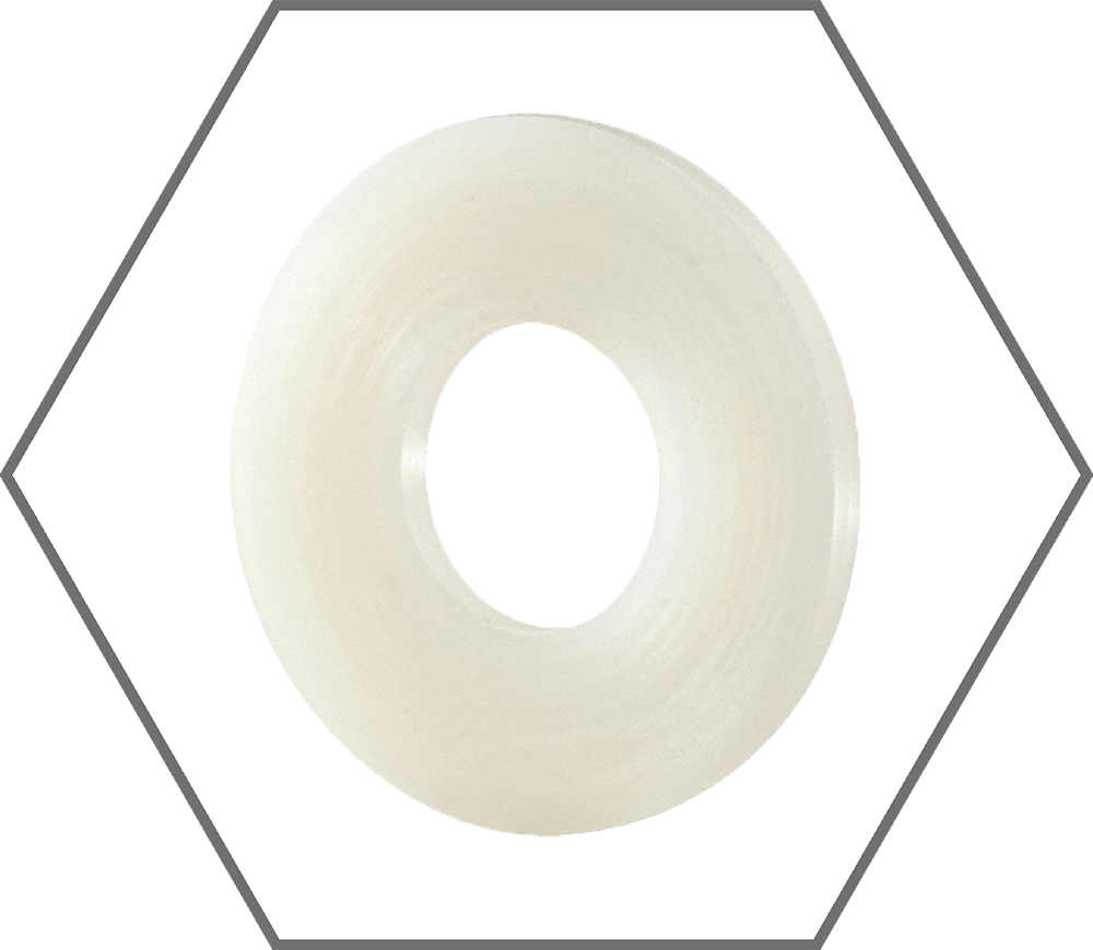 5/16" x 0.625" x 0.062"Thick Natural Nylon Flat Washer