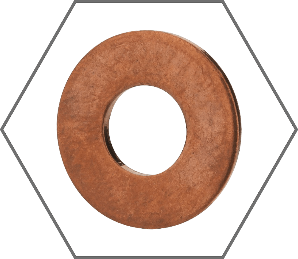 3/16" x 0.438" x 0.0313" Thick Copper Flat Washer