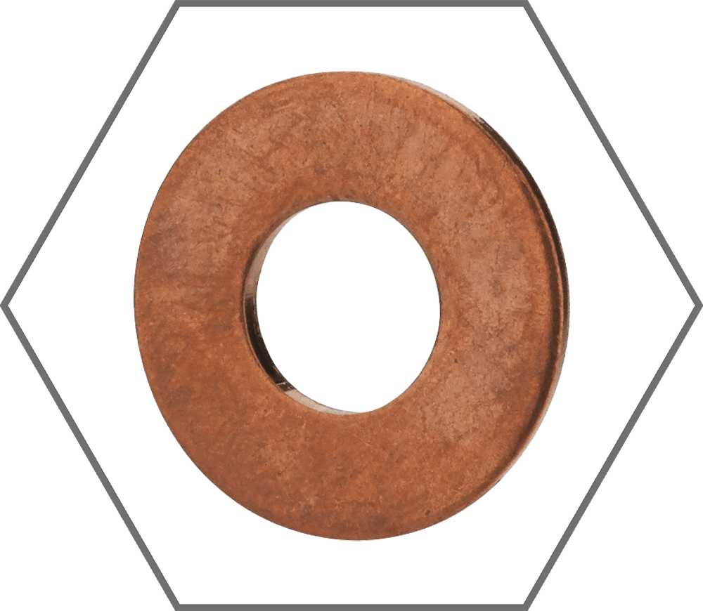5/16" x 0.75" Copper Flat Washer