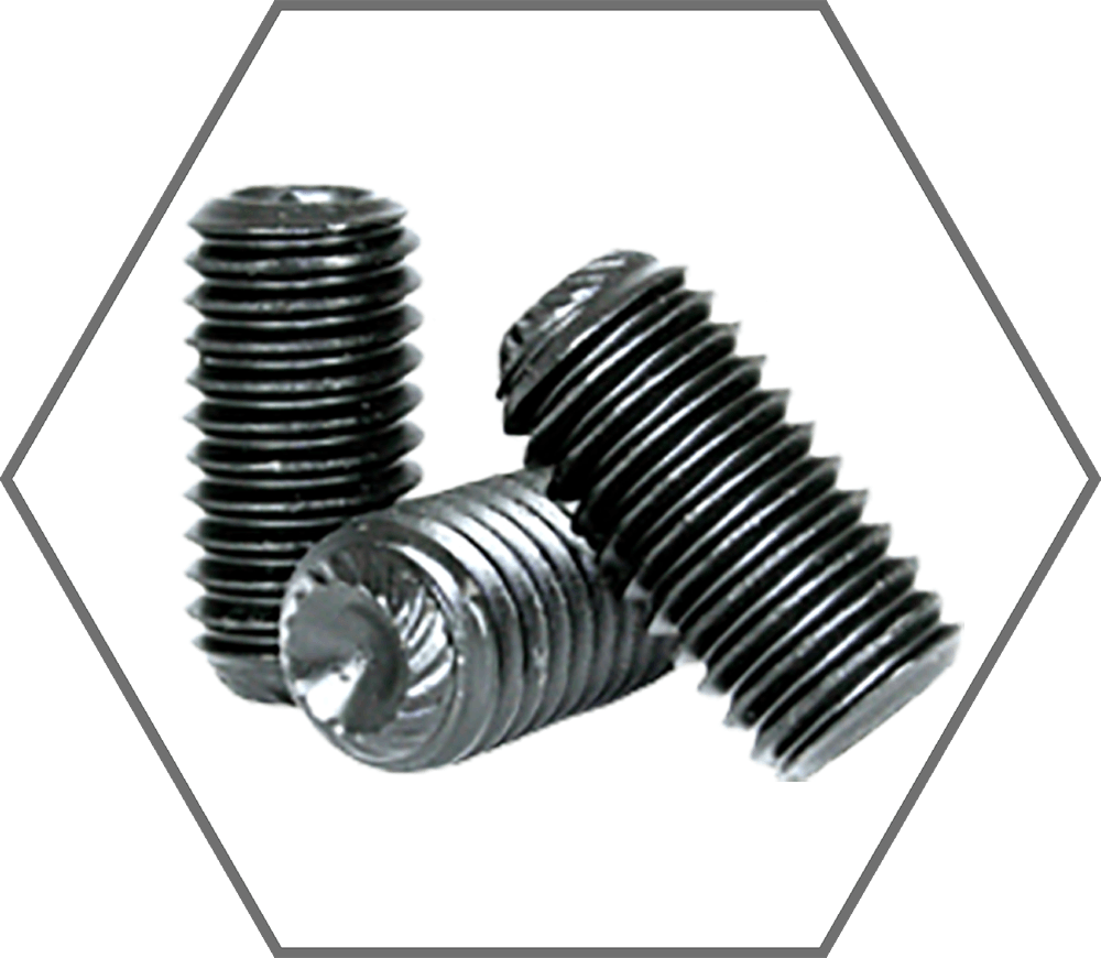 #10-32 x 3/8" Black Oxide Finish Alloy Steel Knurled Cup Point Socket Set Screw