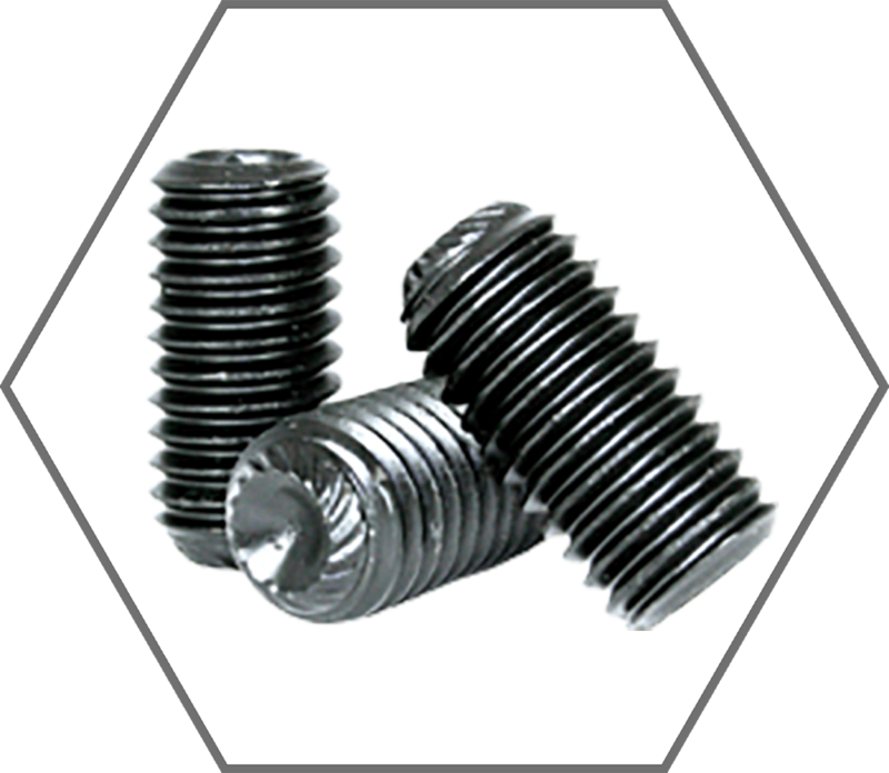 #10-32 x 1/2" Black Oxide Finish Alloy Steel Knurled Cup Point Socket Set Screw