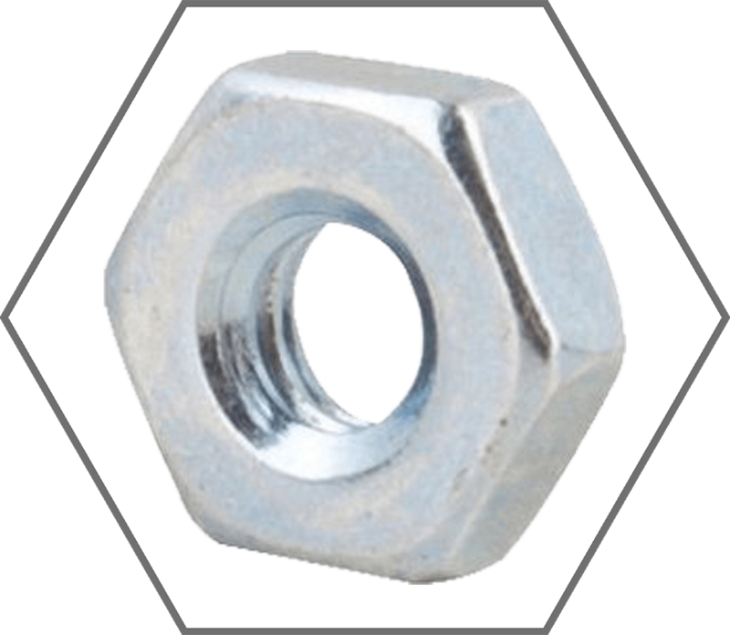 #10-32 Low Carbon Zinc Finish Steel Machine Screw Hex Nut