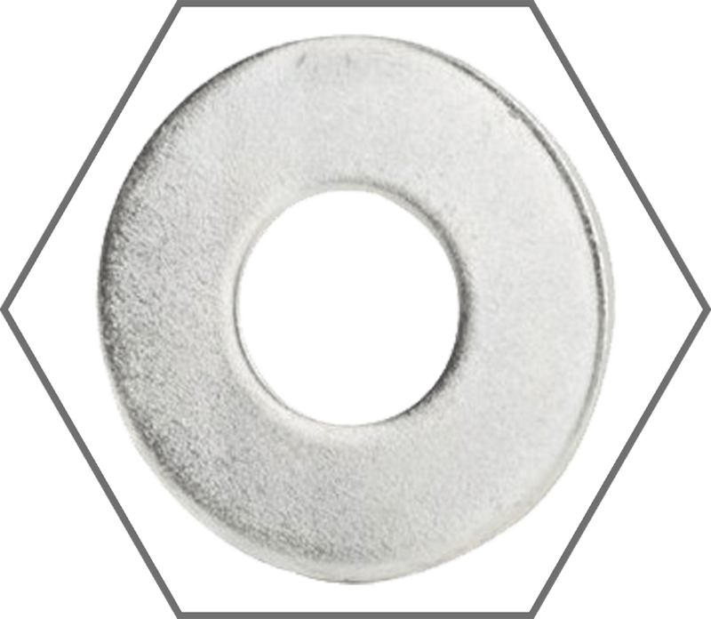 7/16" x 1.250" Low Carbon Zinc Finish Steel USS Flat Washer