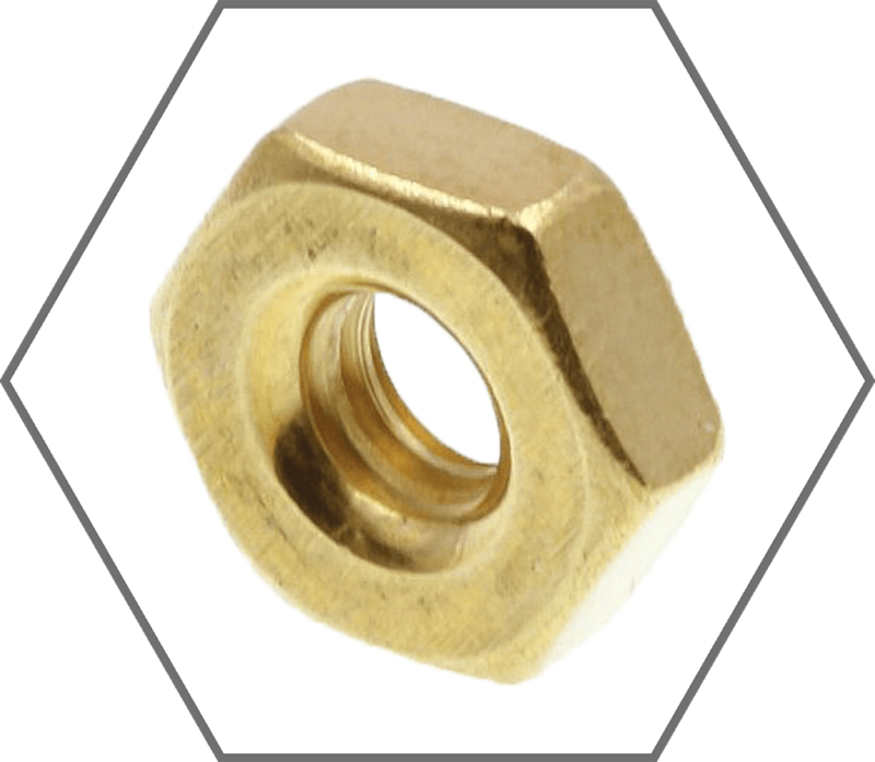 #12-24 Brass Finished Hex Nut