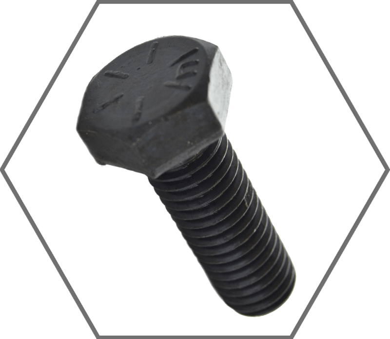 1"-8 x 4-1/2" SAE J429 Grade 8 Plain Finish Hex Cap Screw