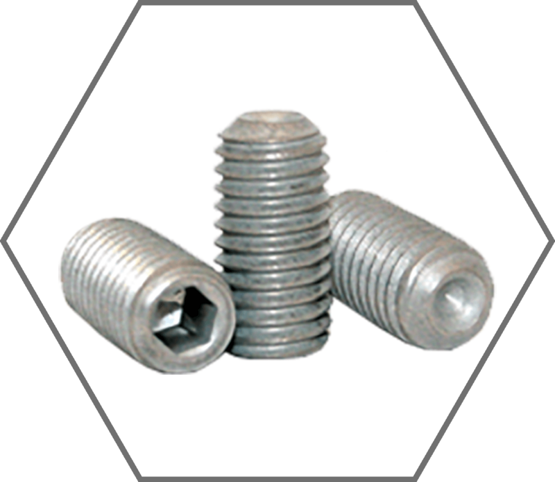 #10-32 x 3/8" Zinc Finish Alloy Steel Cup Point Socket Set Screw