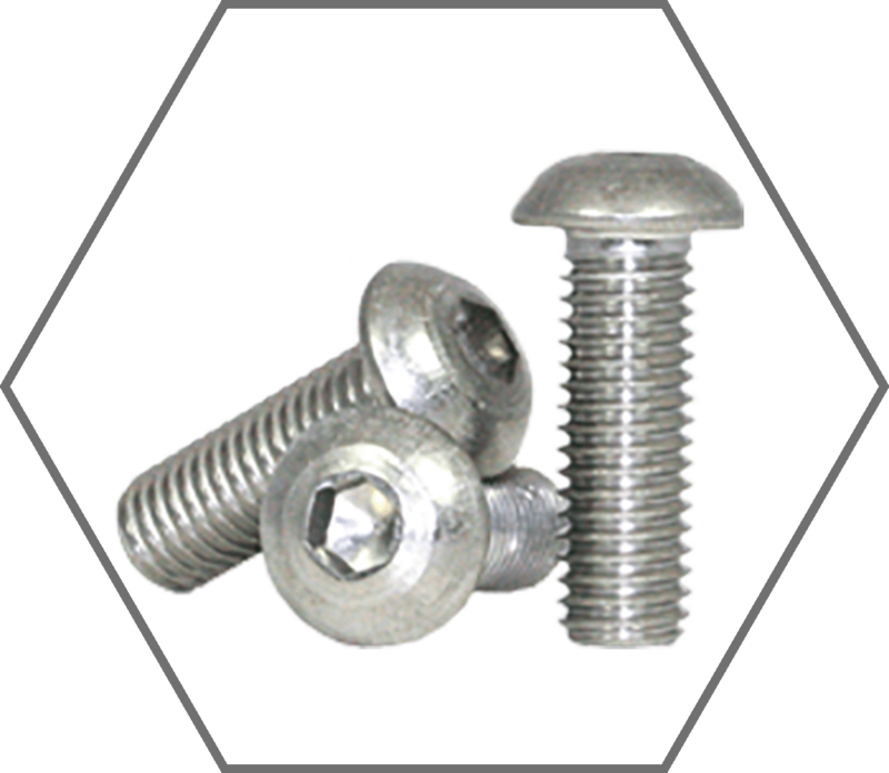 1/4"-20 x 1" ASTM F879 Grade 18-8 Stainless Steel Button Head Socket Cap Screw