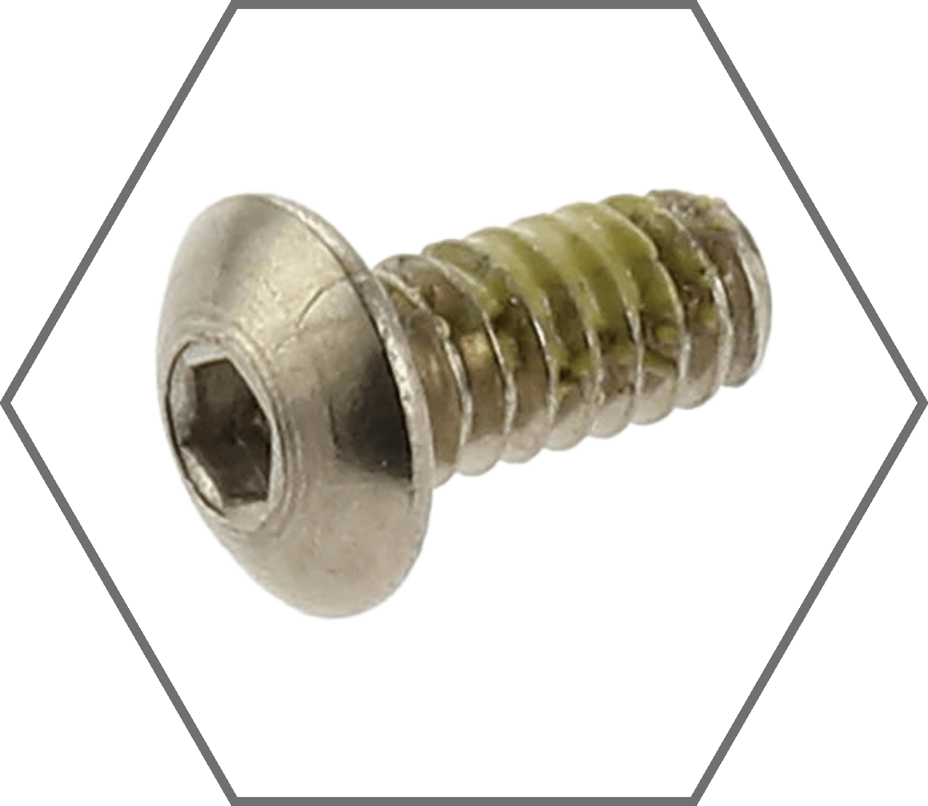 #10-24 x 1/2" ASTM F879 Grade 18-8 Stainless Steel Button Head Socket Cap Screw w/Nylon Patch