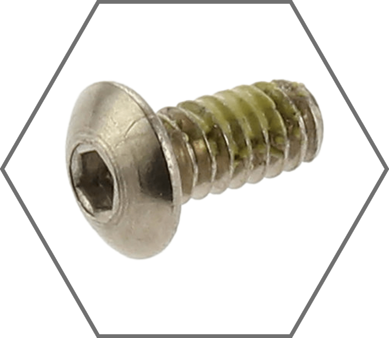 #10-24 x 1/2" ASTM F879 Grade 18-8 Stainless Steel Button Head Socket Cap Screw w/Nylon Patch