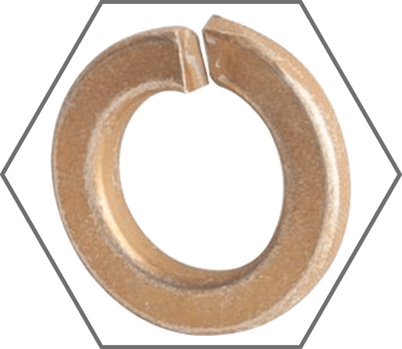 1" Yellow Zinc Finish High Alloy Medium Split Lock Washer