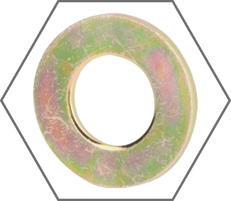 1" x 2.000" Thru-Hardened Yellow Zinc Finish Steel SAE Flat Washer