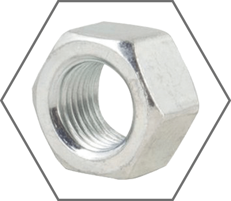 7/16"-14 SAE J995 Grade 5 Zinc Finish Steel Hex Nut