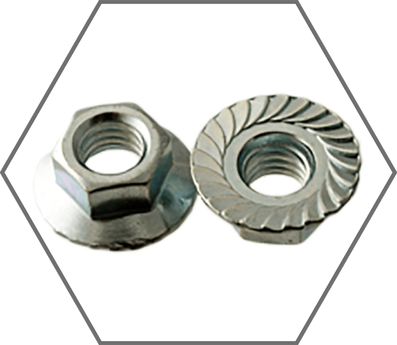 #10-24 Case Hardened Zinc Finish Steel Serrated Flange Hex Nut