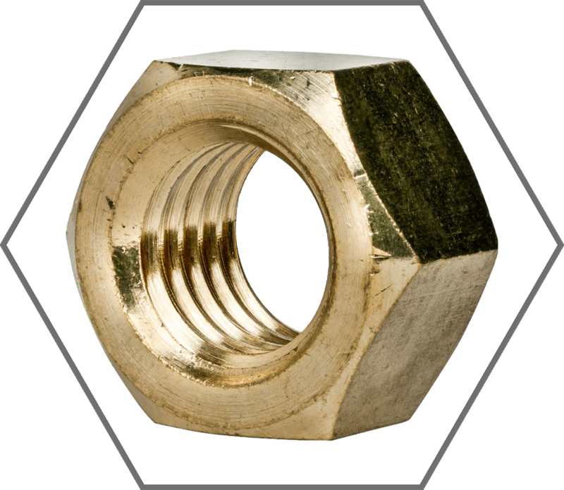 1/4"-20 Brass Finished Hex Nut