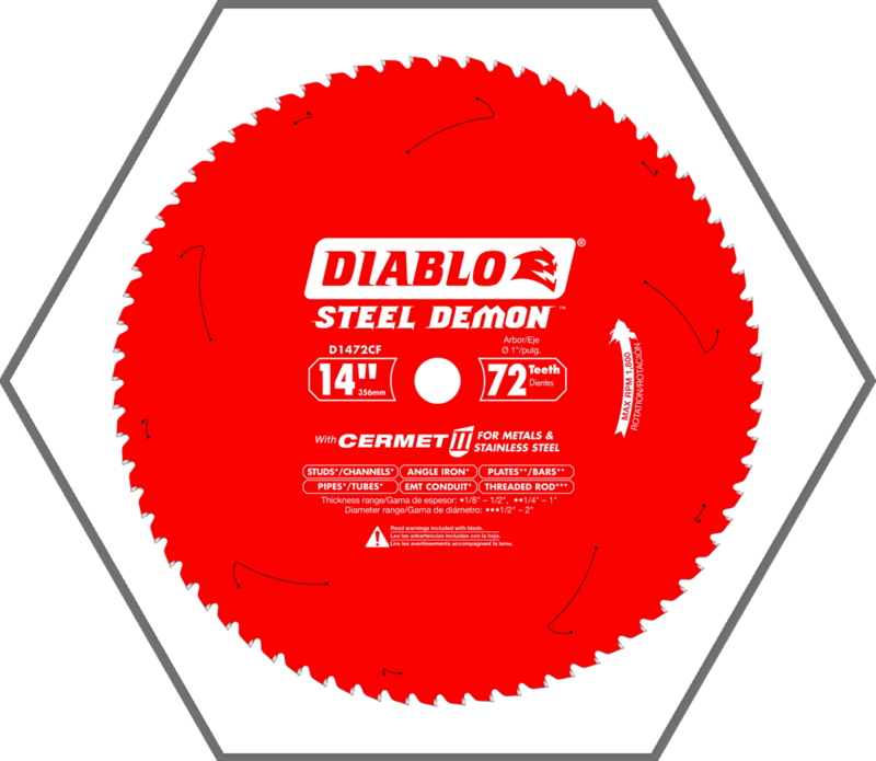 14" x 1" 72T DIABLO Steel Demon Metal Cutting Saw Blade