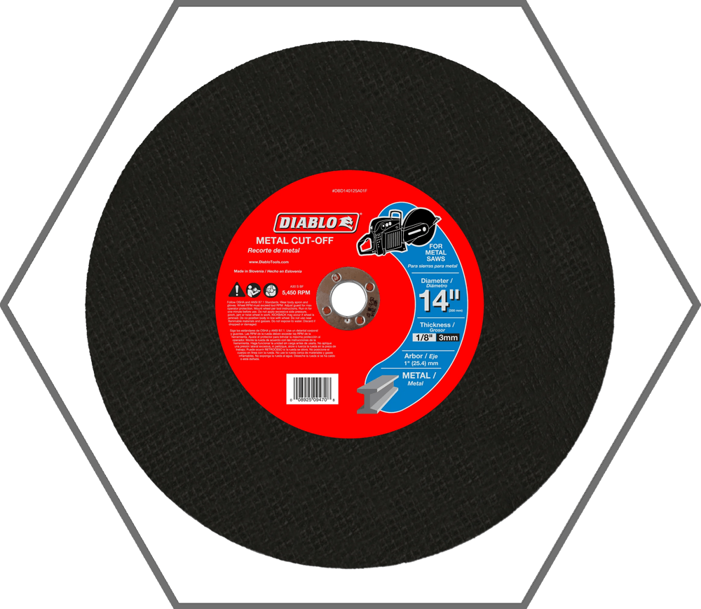 14" x 1/8" x 1" Diablo Metal High Speed Cut Off