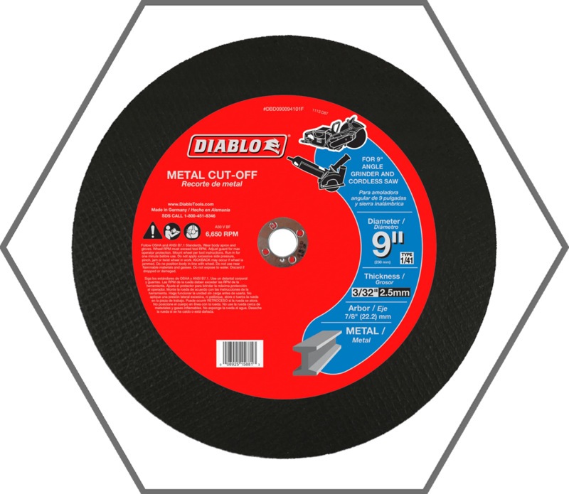 9" x 3/32" x 7/8" Metal Cut-Off Wheel