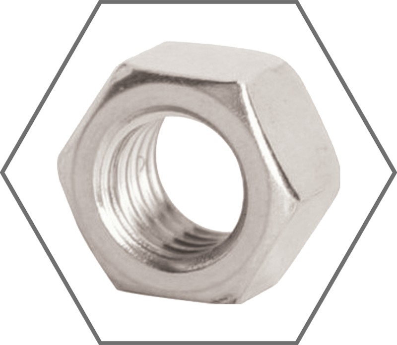 M10-1.50 DIN 934 Grade A2 Stainless Steel Finished Hex Nut