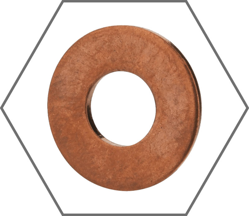 5/16" x 0.75" Copper Flat Washer