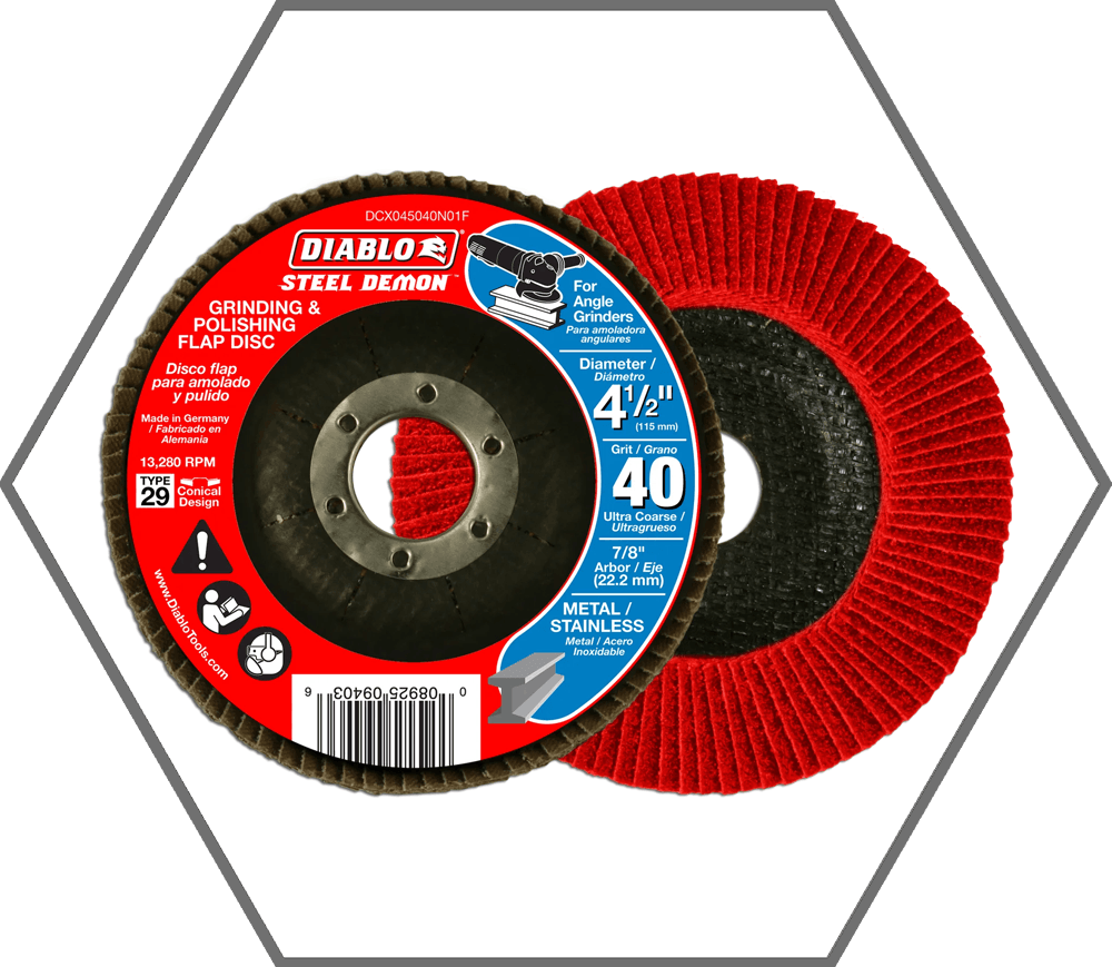 4-1/2" Type 29 Steel Demon 40 Grit Zirconia Flap Disc