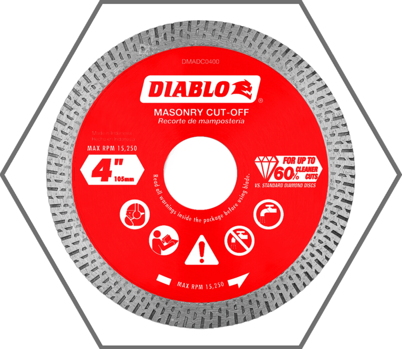 4" Diamond Continuous Rim Cut-Off Discs for Masonry