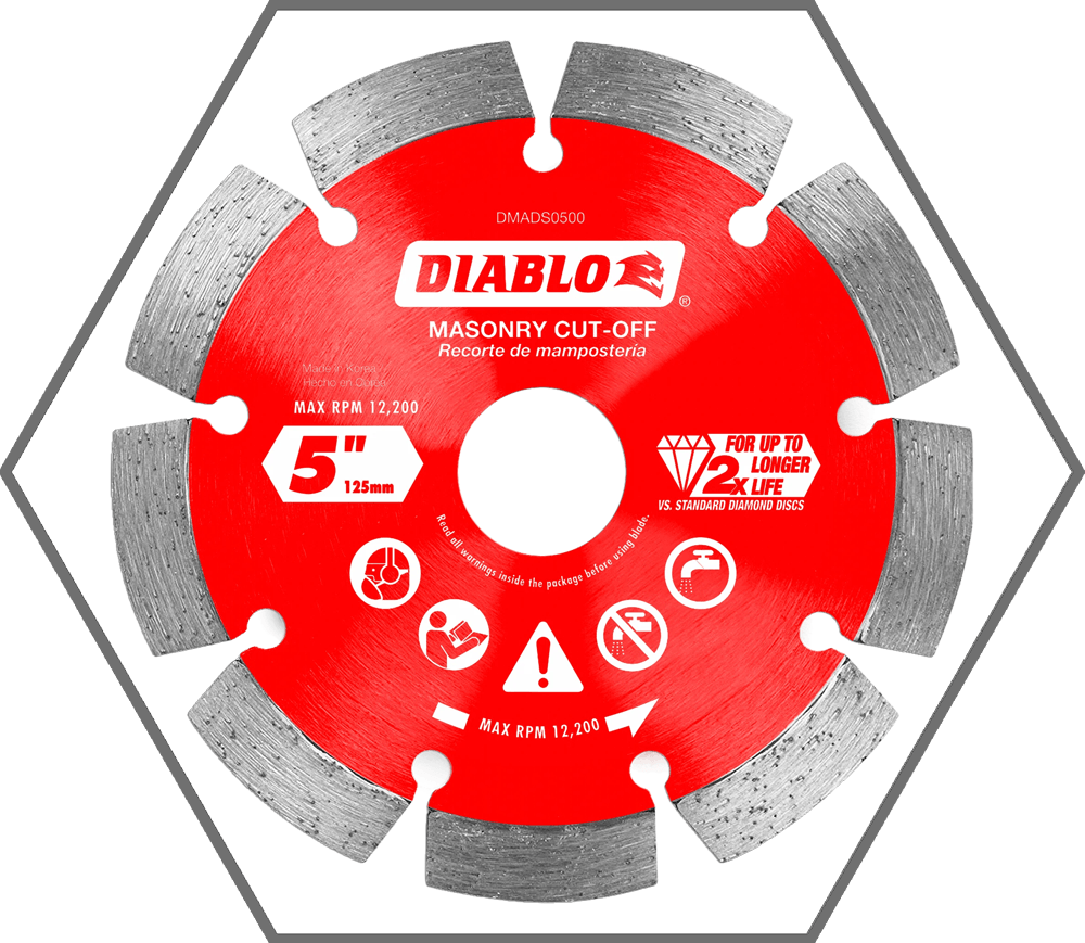 5" Diamond Segmented Cut-Off Discs for Masonry
