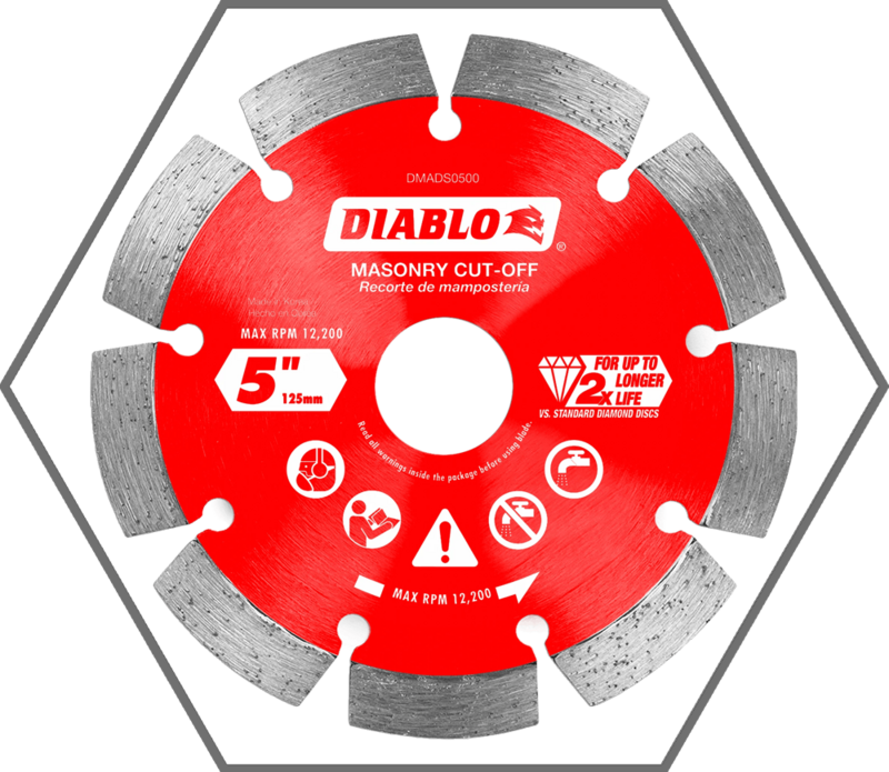 5" Diamond Segmented Cut-Off Discs for Masonry