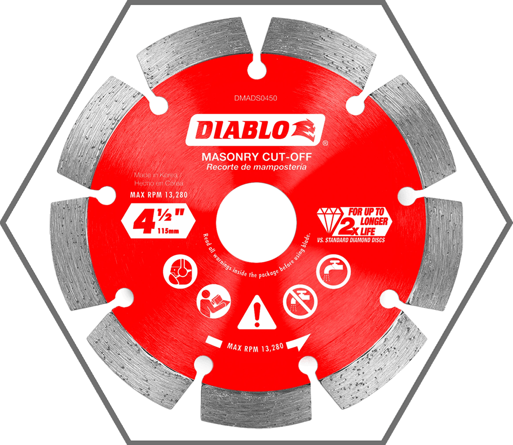 4-1/2" Diamond Segmented Cut-Off Discs for Masonry