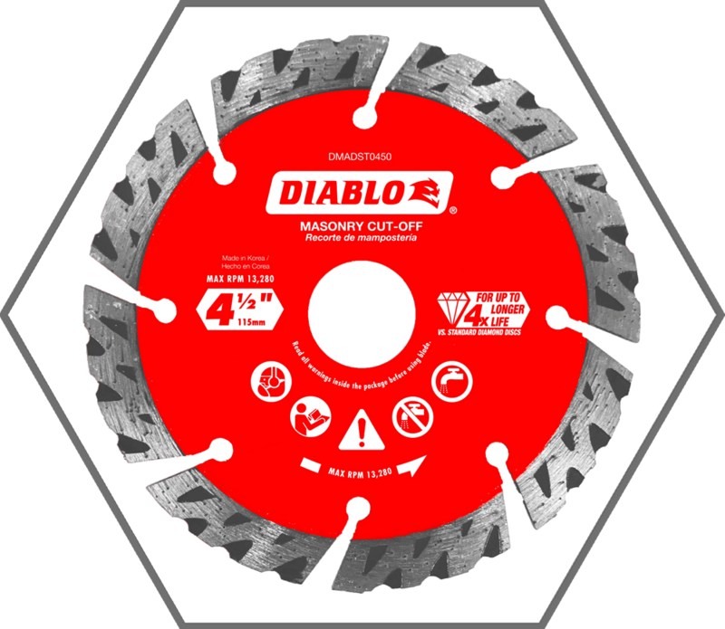 4-1/2" Diamond Segmented Turbo Cut-Off Discs for Masonry