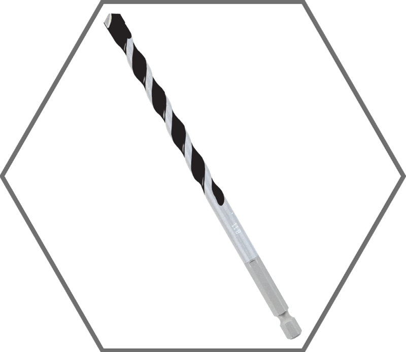 1/4" x 4" x 6" Multi-Material Carbide Tipped Hammer Drill Bit