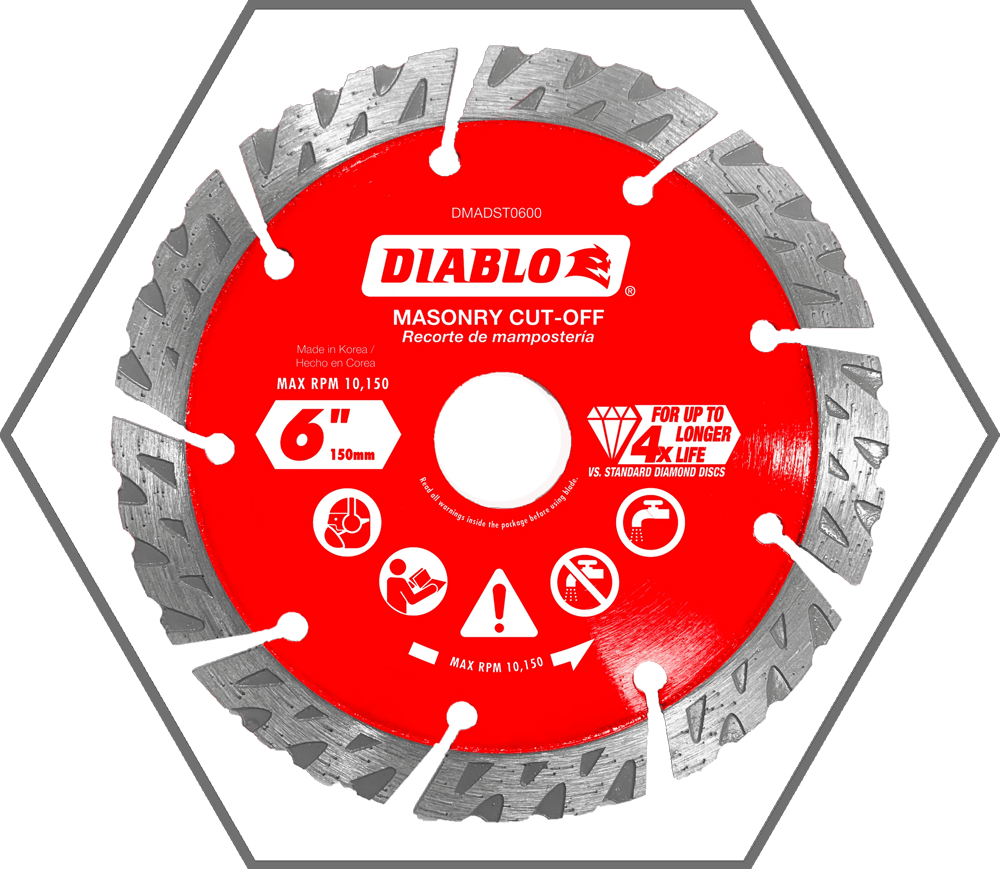 6" Diamond Segmented Turbo Cut-Off Discs for Masonry