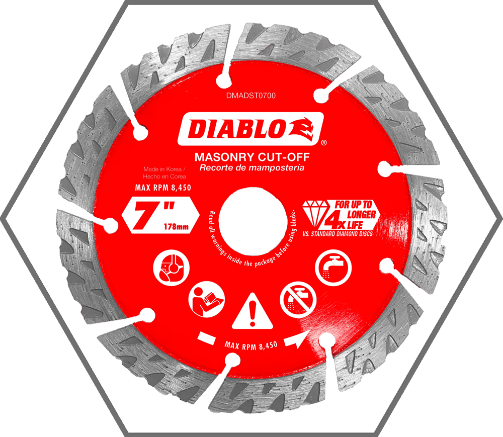 5" Diamond Segmented Cut-Off Discs for Masonry