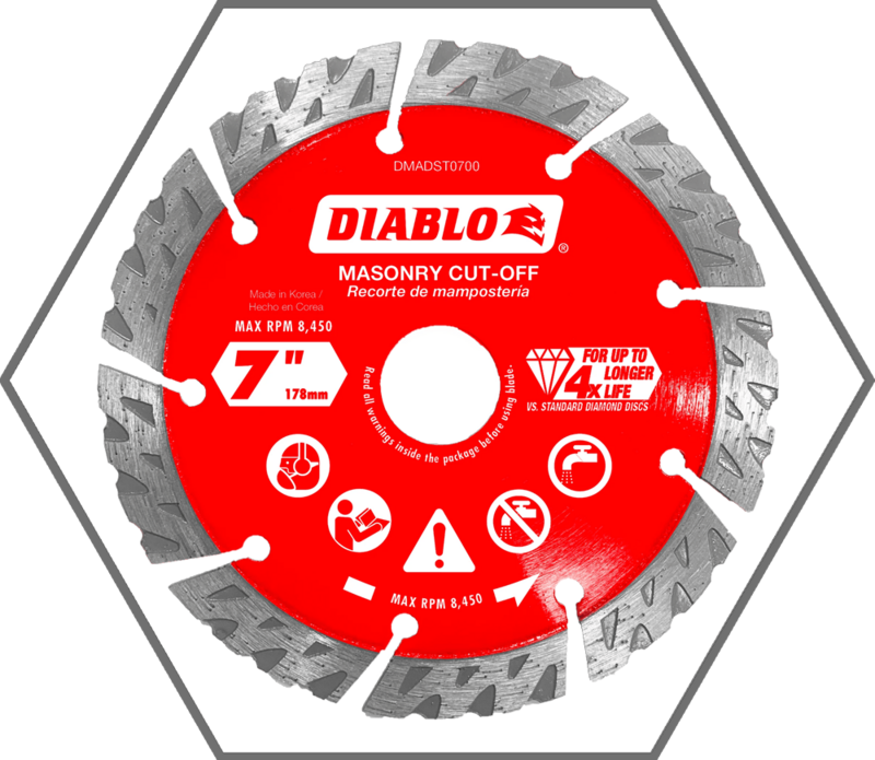 5" Diamond Segmented Cut-Off Discs for Masonry
