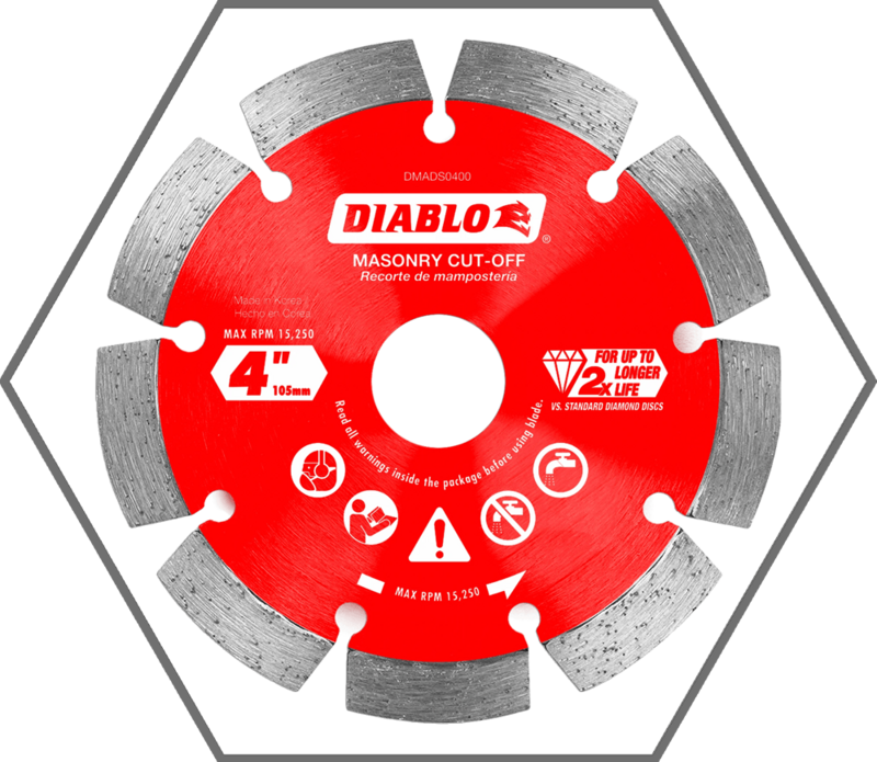 4" Diamond Segmented Cut-Off Discs for Masonry