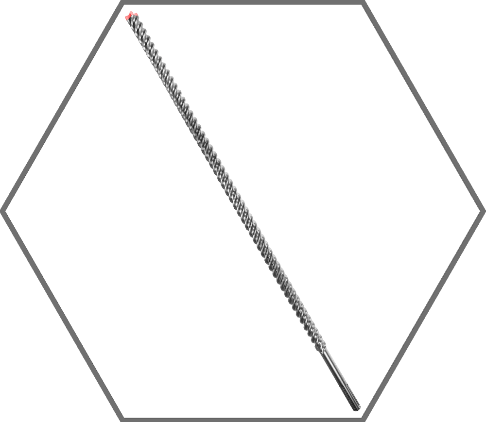 1" x 31" x 36" Rebar Demon SDS-Max 4-Cutter Full Carbide Head Hammer Drill Bit