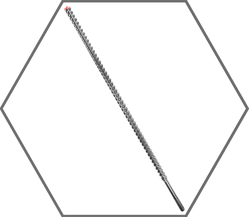 1" x 31" x 36" Rebar Demon SDS-Max 4-Cutter Full Carbide Head Hammer Drill Bit