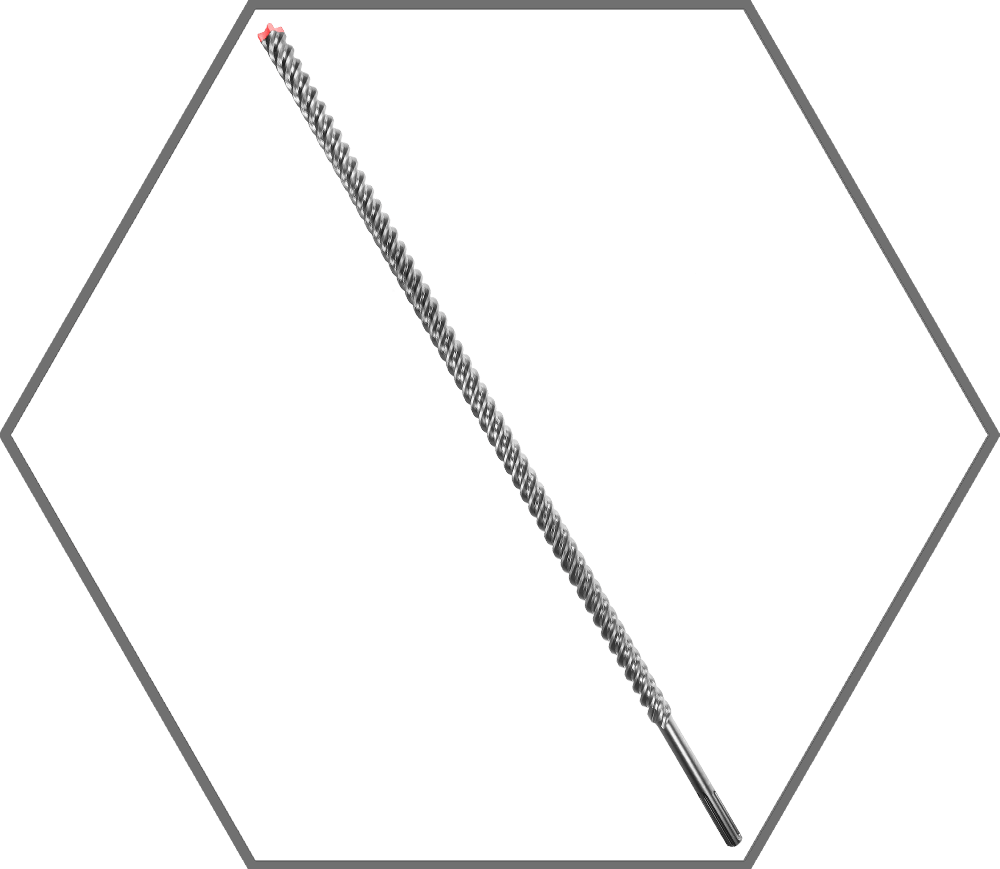 1-1/8" x 31" x 36" Rebar Demon SDS-Max 4-Cutter Carbide-Tipped Hammer Drill Bit