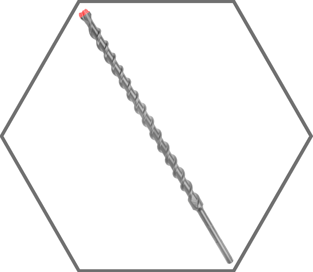 1-1/4" x 24" x 29" Rebar Demon SDS-Max 4-Cutter Carbide-Tipped Hammer Drill Bit