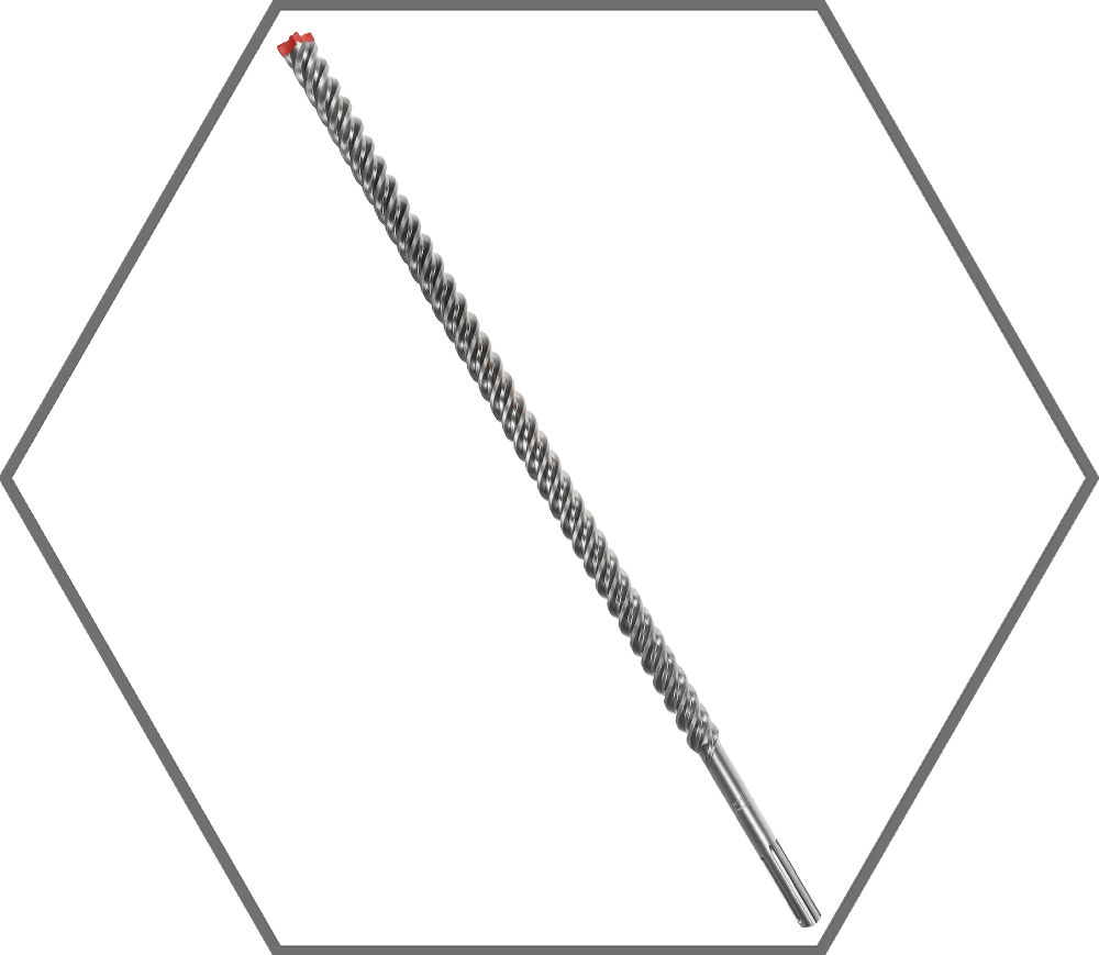 1-1/8" x 16" x 21" Rebar Demon SDS-Max 4-Cutter Carbide-Tipped Hammer Drill Bit