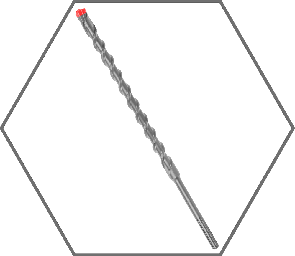13/16" x 16" x 21" Rebar Demon SDS-Max 4-Cutter Full Carbide Head Hammer Drill Bit