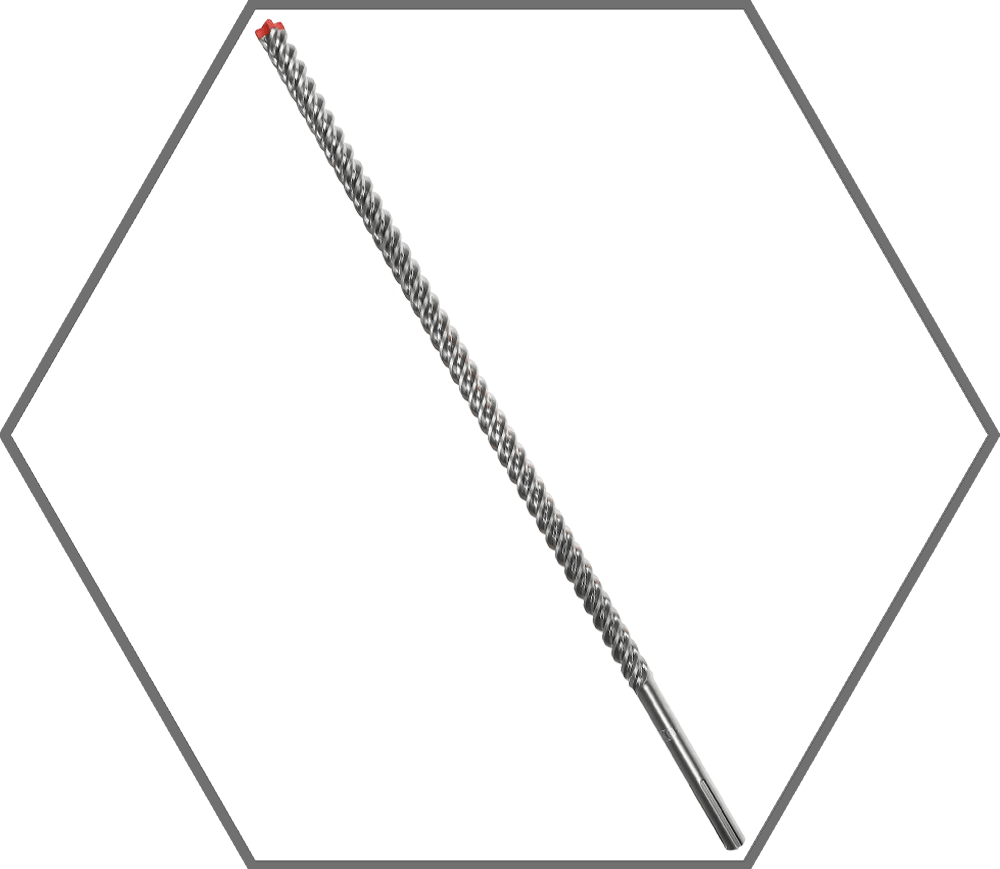 7/8" x 24" x 29" Rebar Demon SDS-Max 4-Cutter Full Carbide Head Hammer Drill Bit